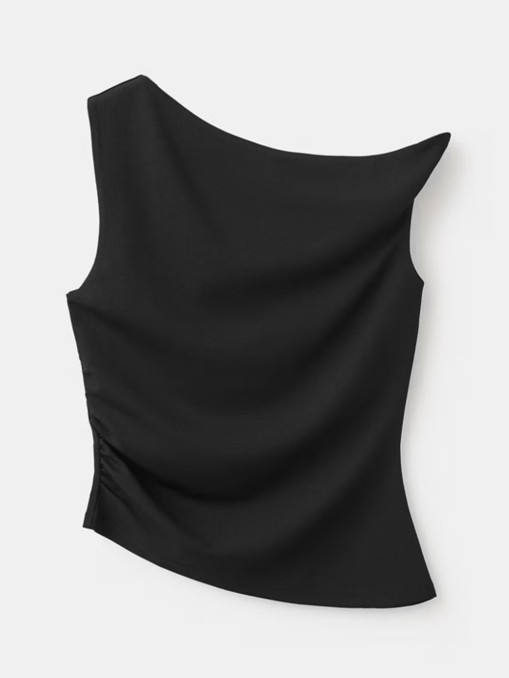 NWT Mango Asymmetrical Fitted Sleeveless Top Black - Picture 12 of 12